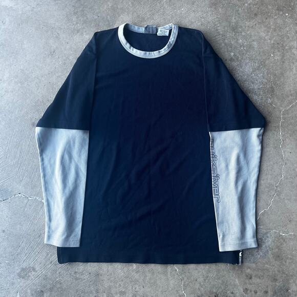 Vintage Y2K Quiksilver Surf Skate Streetwear Thermal Long Sleeve Mens Large - Picture 1 of 6